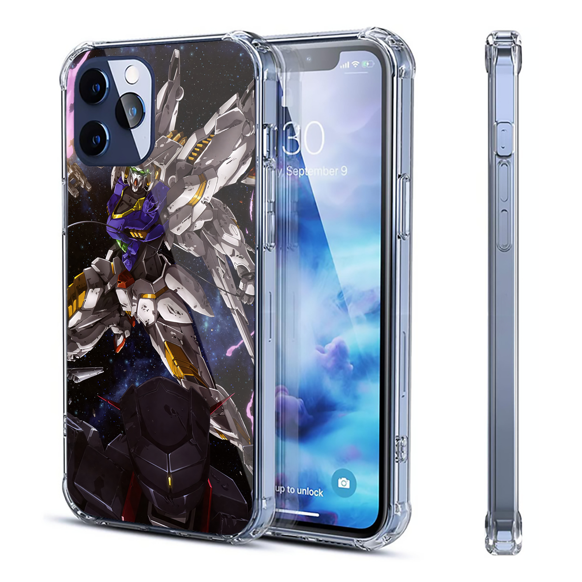 （画像用） 機動戦士ガンダム Mobile Suit Gundam 【iPhone 12シリーズ対応】透明スマホケース（クリアソフトケース）